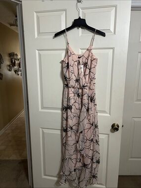 Sleeveless Pink Floral Maxi Dress